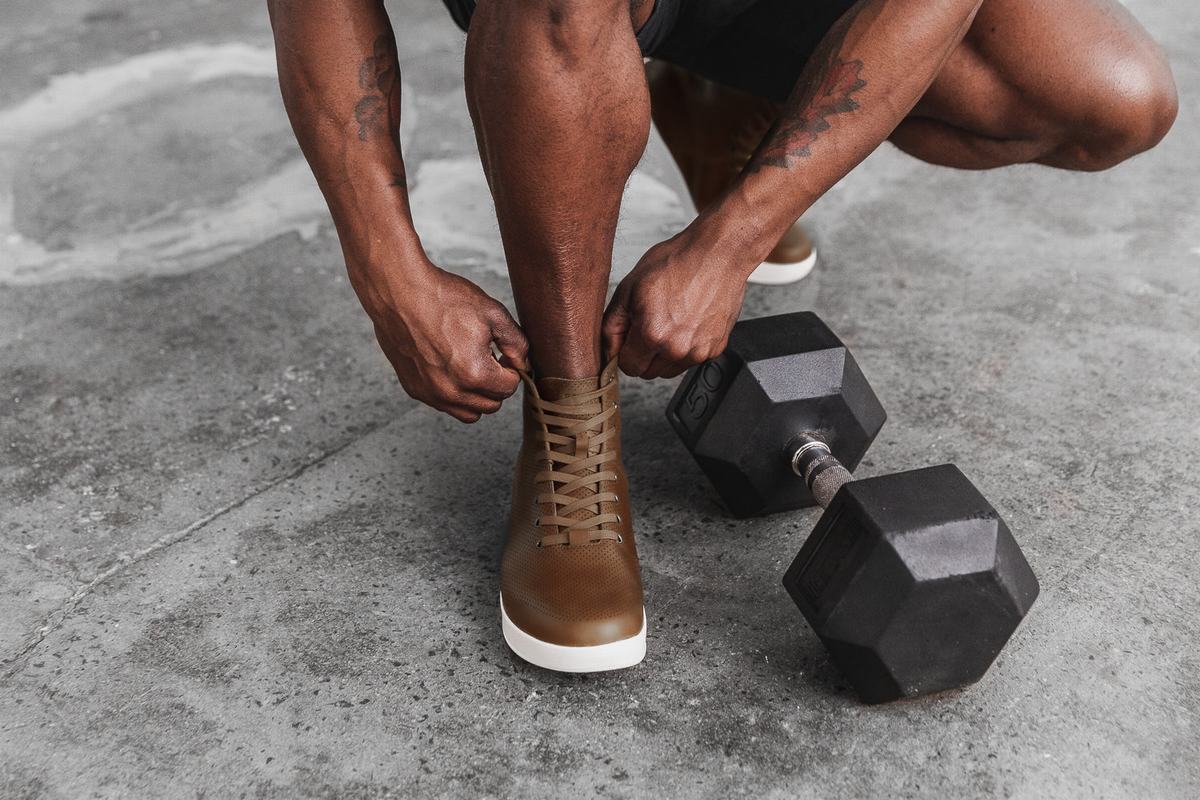 Basket Nobull High-Top Leather Trainer Homme Marron | IW5631284