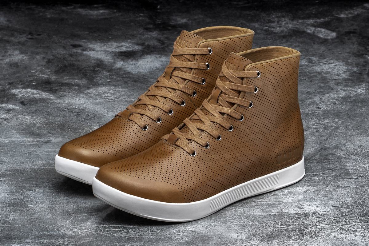 Basket Nobull High-Top Leather Trainer Homme Marron | IW5631284