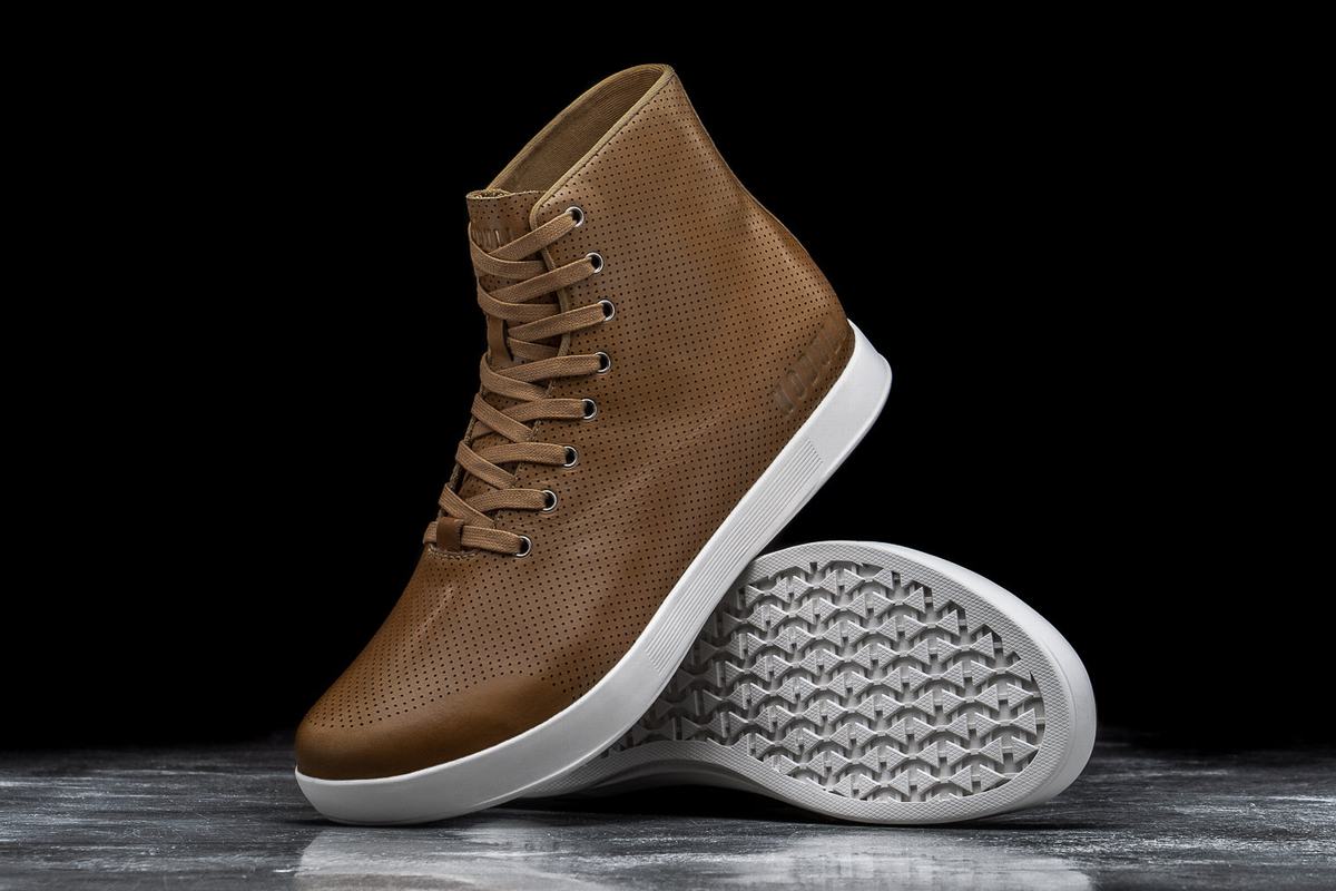 Basket Nobull High-Top Leather Trainer Homme Marron | IW5631284