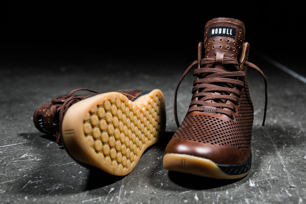 Basket Nobull High-Top Leather Trainer Homme Cafe | KW0621734
