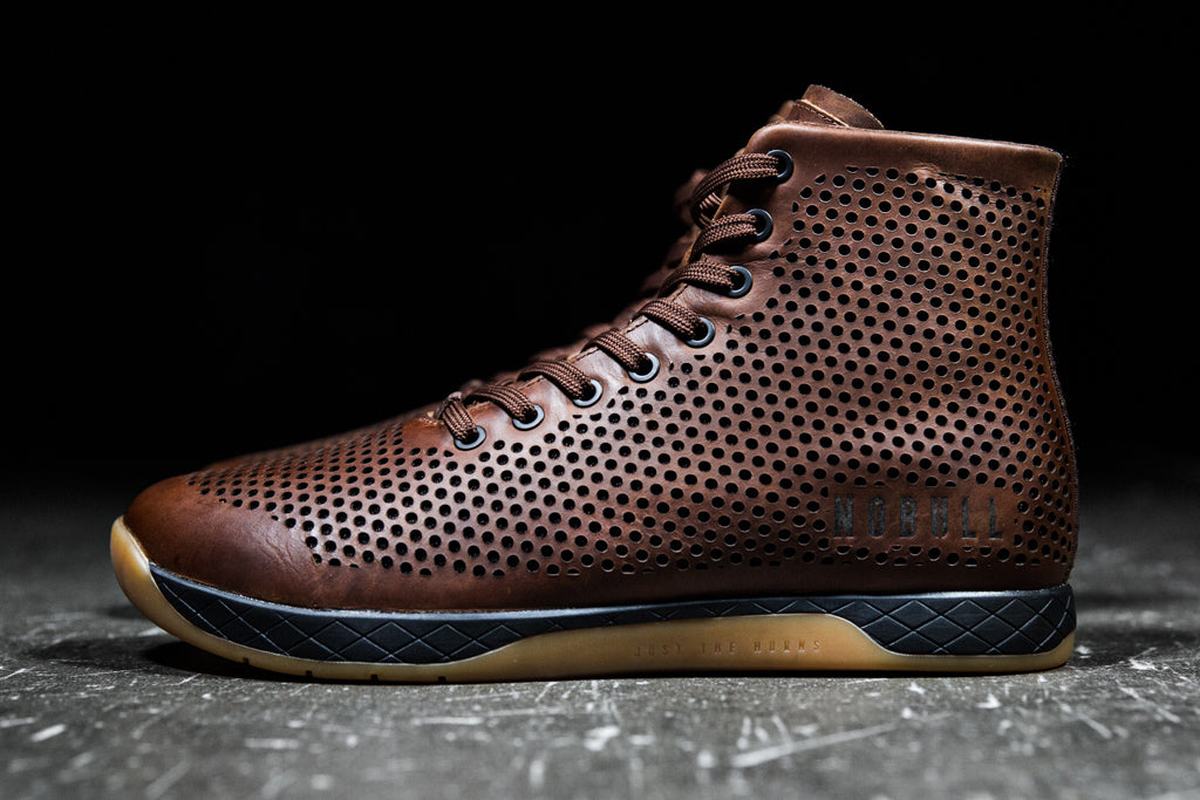 Basket Nobull High-Top Leather Trainer Homme Cafe | KW0621734