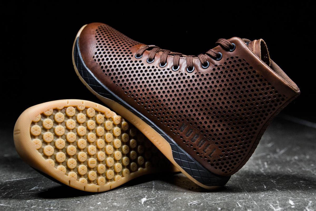 Basket Nobull High-Top Leather Trainer Homme Cafe | KW0621734