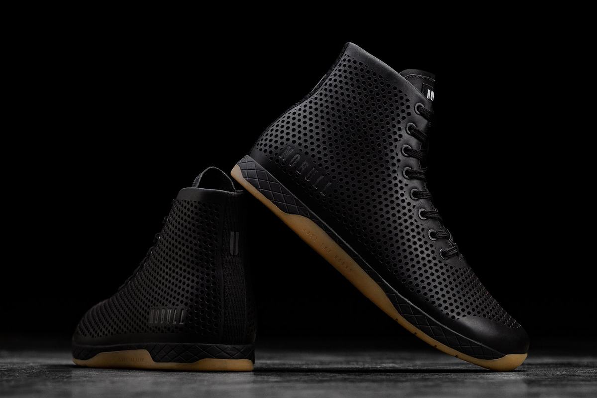 Basket Nobull High-Top Leather Trainer Homme Noir | QN8914765