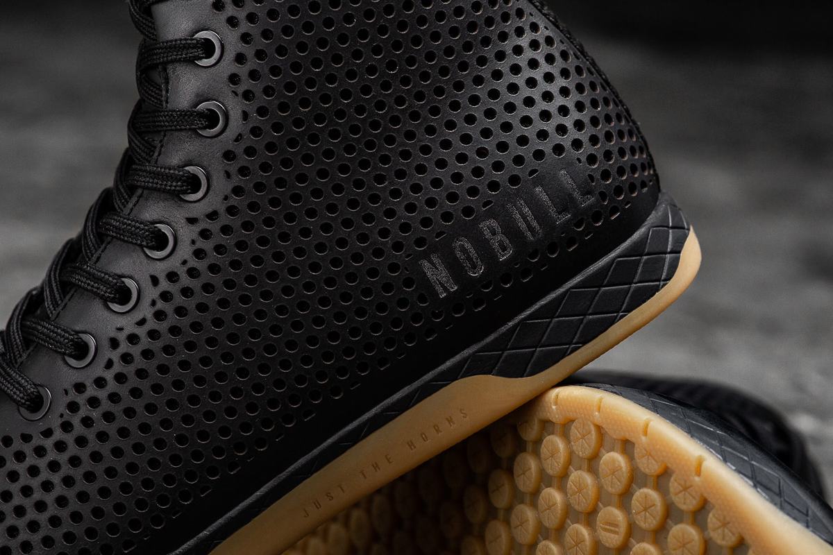 Basket Nobull High-Top Leather Trainer Homme Noir | QN8914765