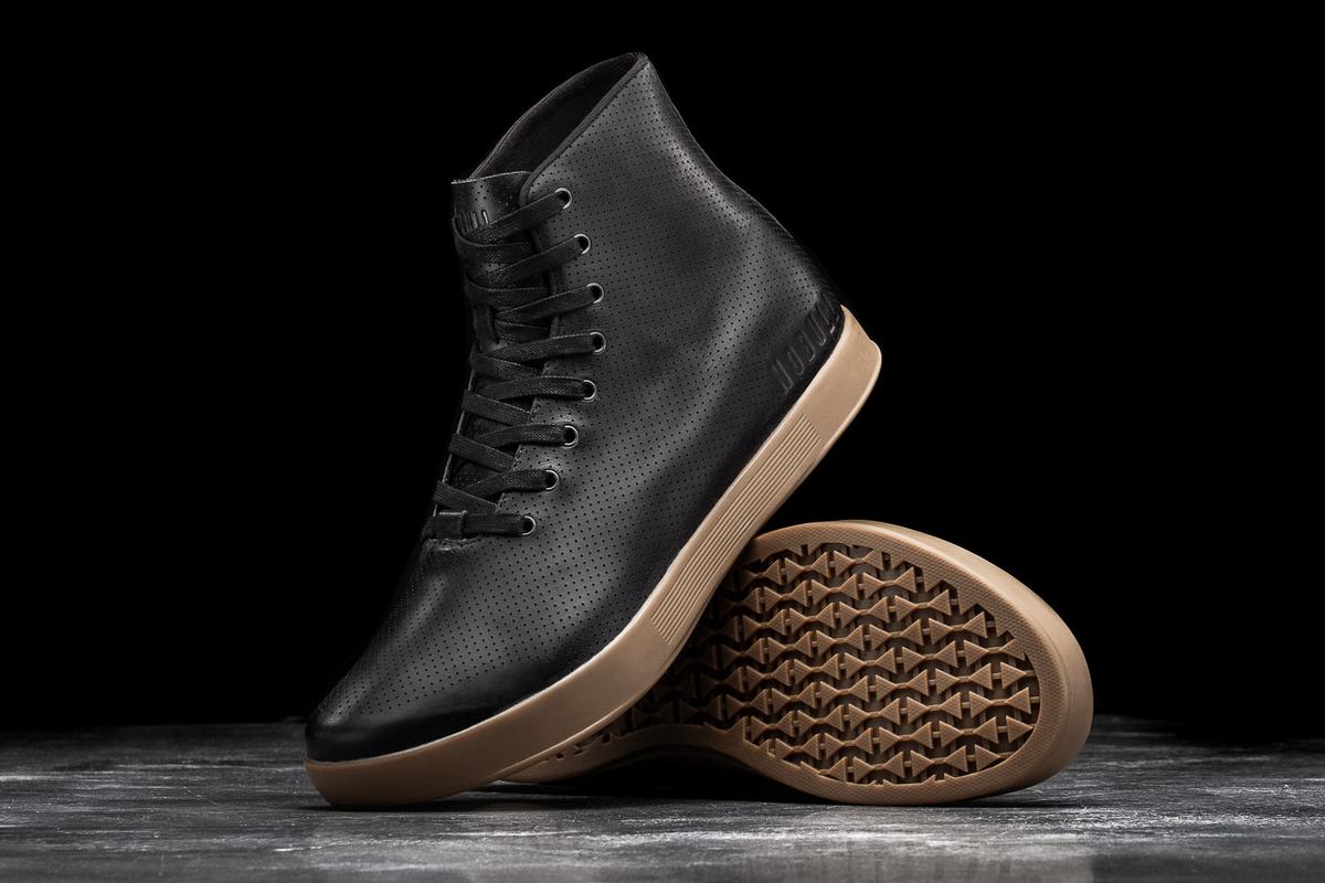 Basket Nobull High-Top Leather Trainer Homme Noir | RE3485019