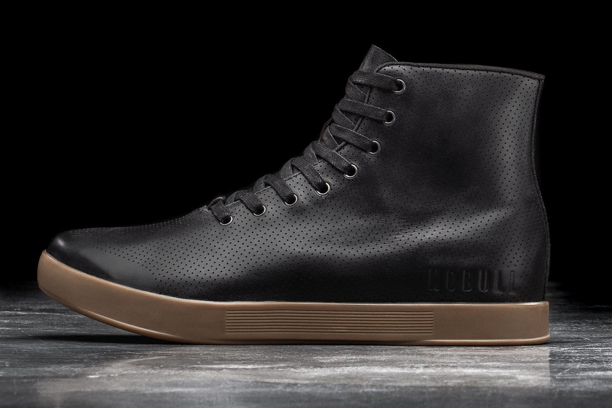 Basket Nobull High-Top Leather Trainer Homme Noir | RE3485019