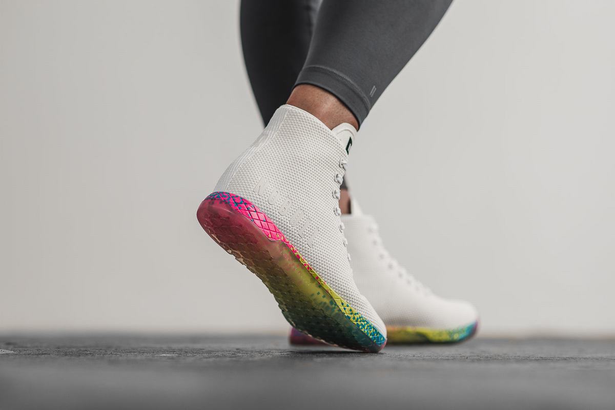Basket Nobull High-Top Neon Trainer Femme Blanche | AL9832701