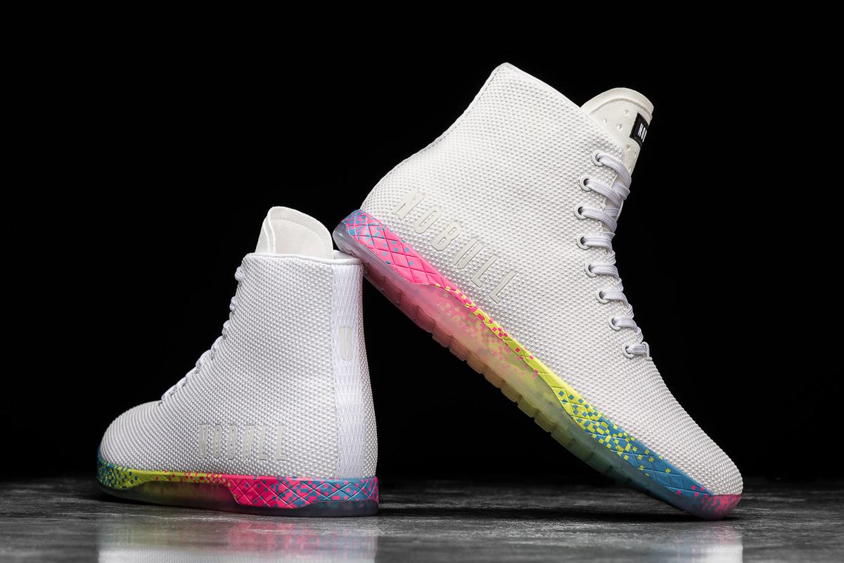 Basket Nobull High-Top Neon Trainer Femme Blanche | AL9832701