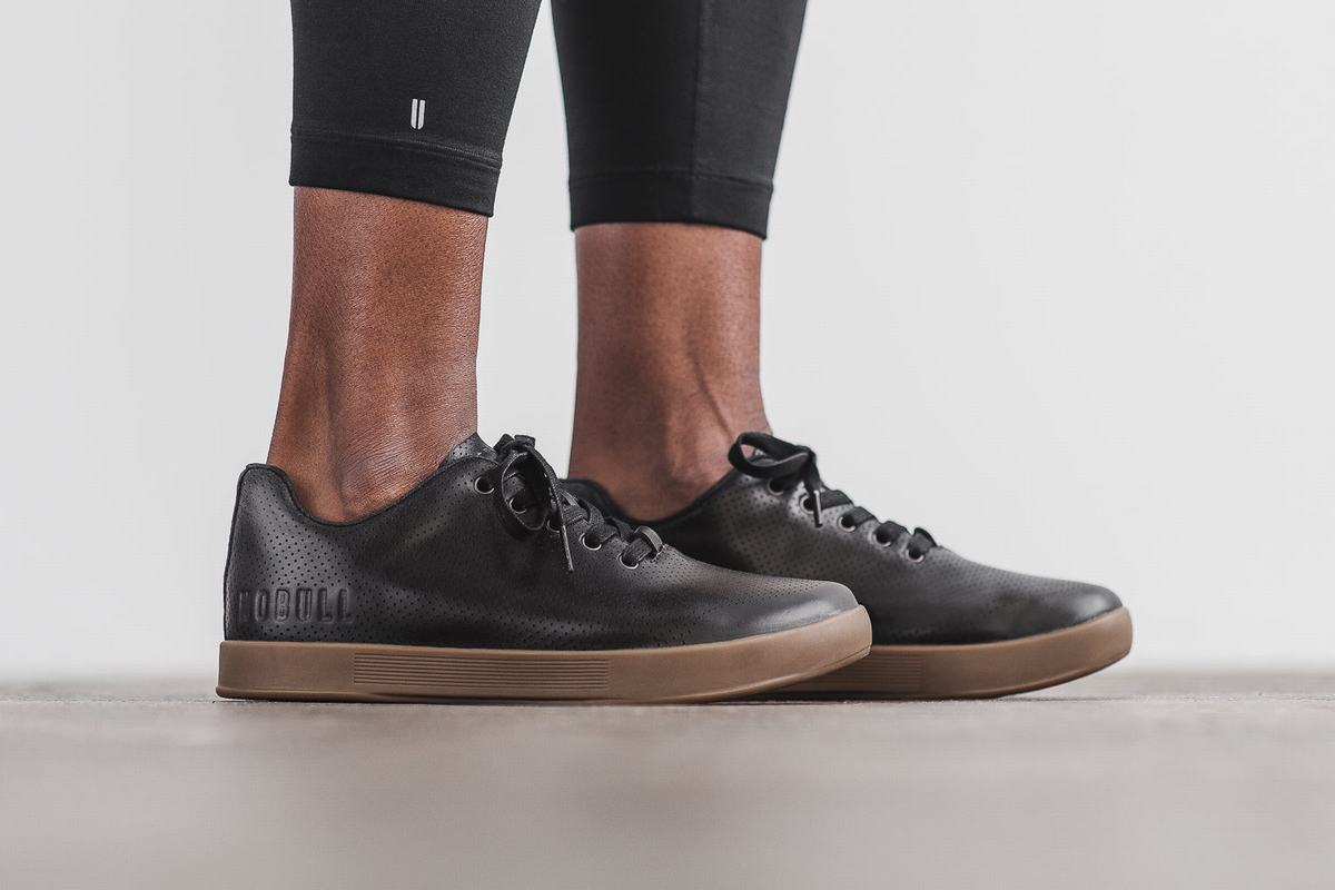 Basket Nobull Leather Trainer Femme Noir | SL4260578
