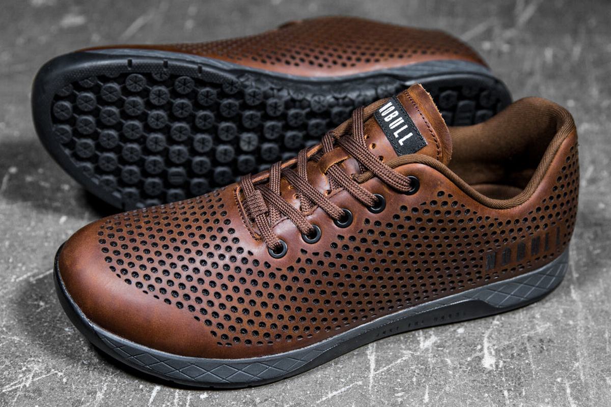 Basket Nobull Leather Trainer Homme Cafe | OU6912078