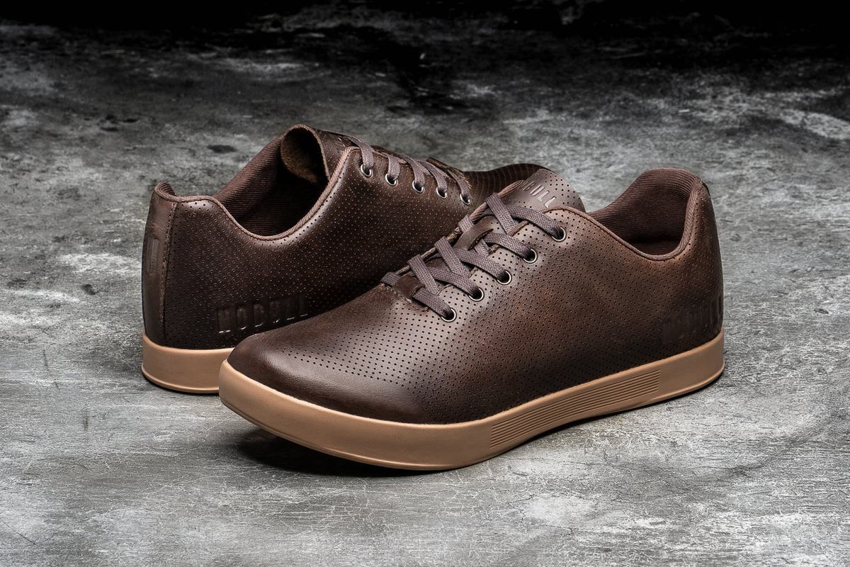 Basket Nobull Leather Trainer Homme Marron | MK3258061