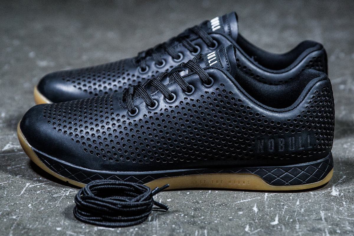 Basket Nobull Leather Trainer Homme Noir | DB3098641