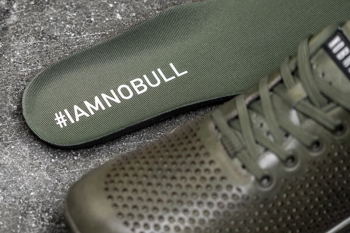 Basket Nobull Leather Trainer Homme Vert Olive | TM8762510