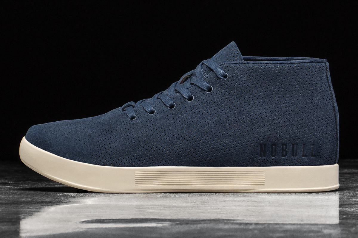 Basket Nobull Suede Mid Trainer Femme Bleu Marine Blanche | LA3092815