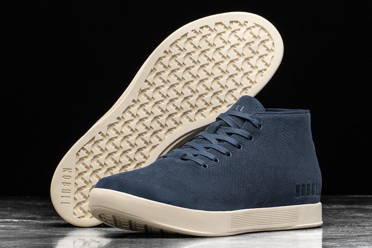 Basket Nobull Suede Mid Trainer Femme Bleu Marine Blanche | LA3092815