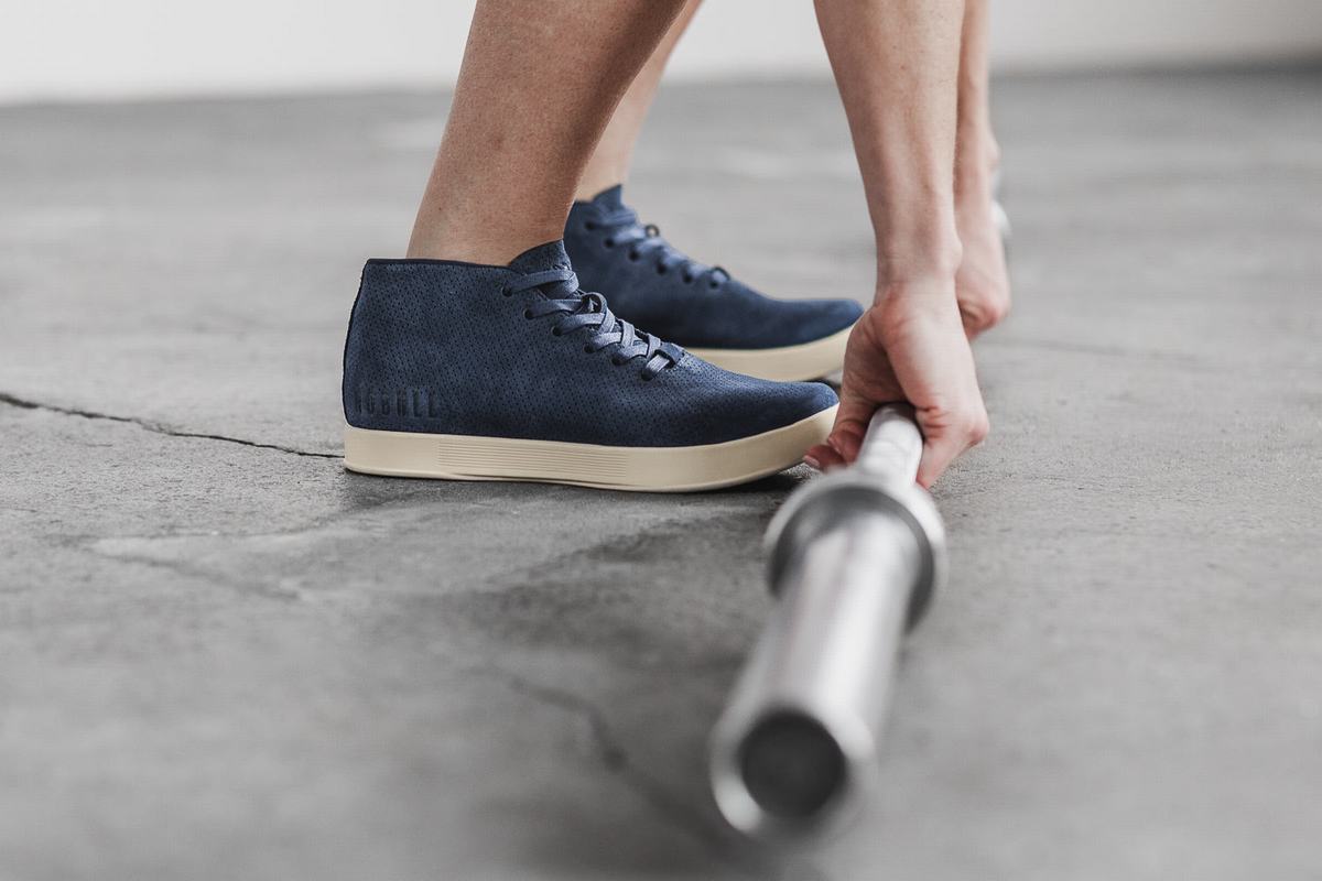 Basket Nobull Suede Mid Trainer Femme Bleu Marine Blanche | LA3092815