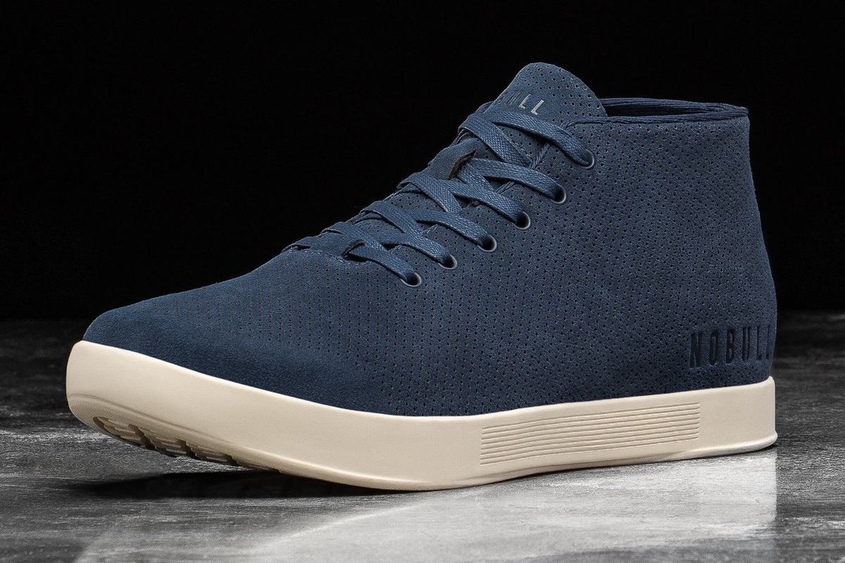 Basket Nobull Suede Mid Trainer Femme Bleu Marine Blanche | LA3092815