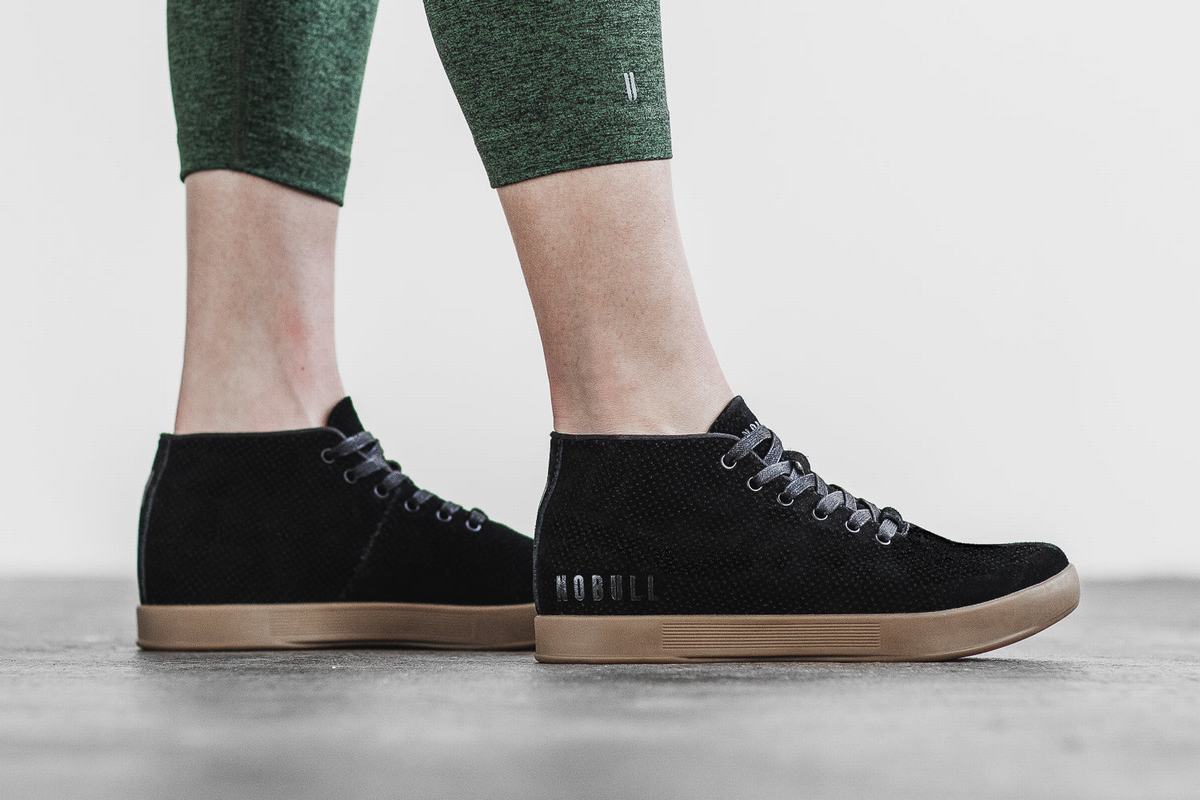 Basket Nobull Suede Mid Trainer Femme Noir | ZU2430976