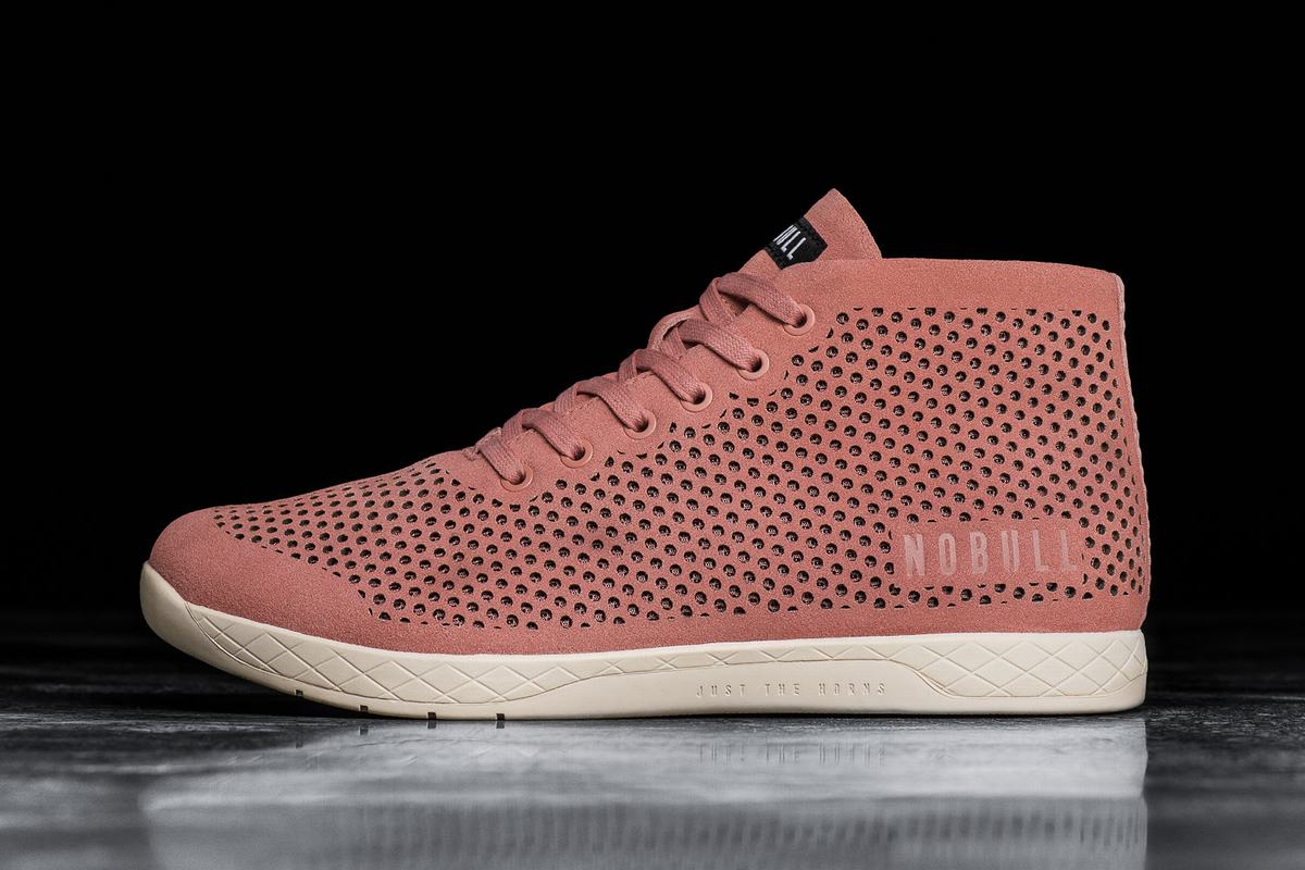Basket Nobull Suede Mid Trainer Femme Rose | YZ2415896