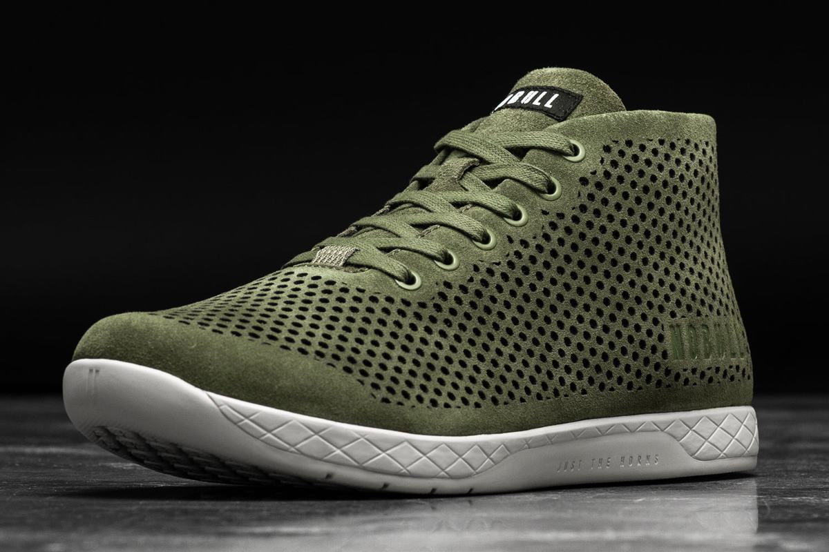 Basket Nobull Suede Mid Trainer Femme Vert Olive | QY4193705