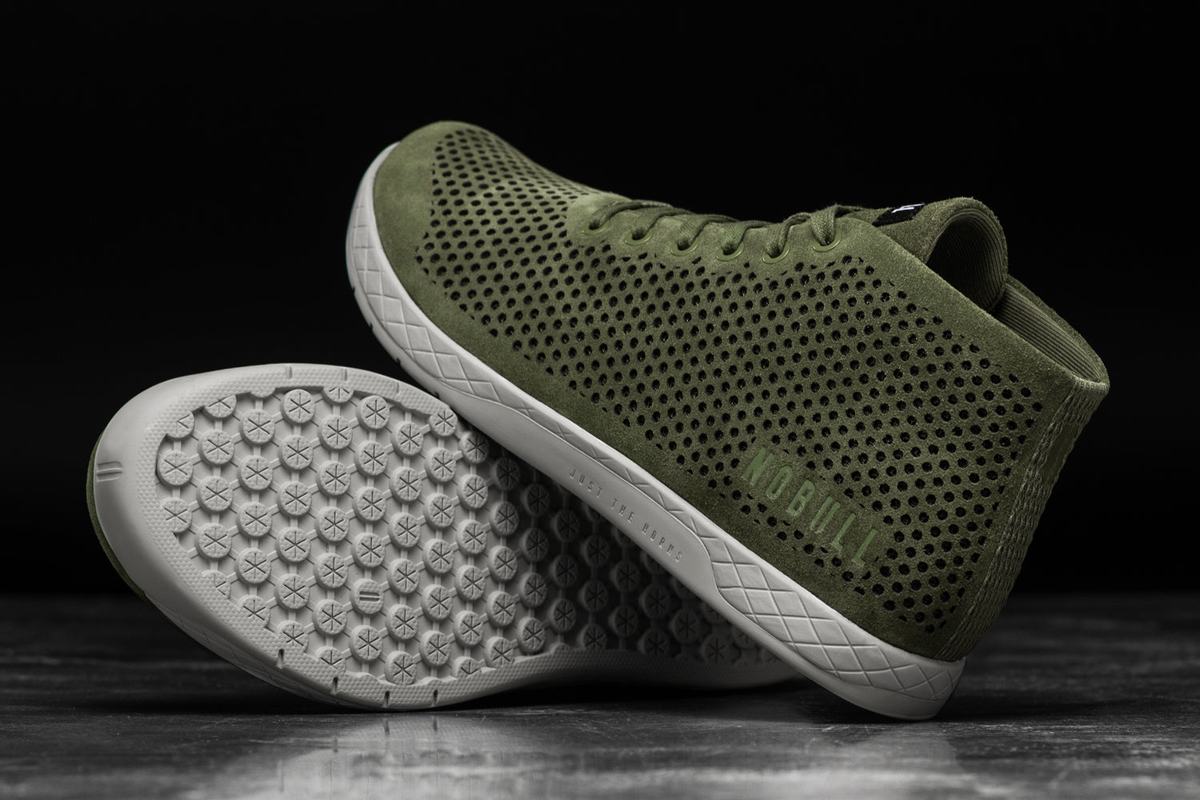 Basket Nobull Suede Mid Trainer Femme Vert Olive | QY4193705