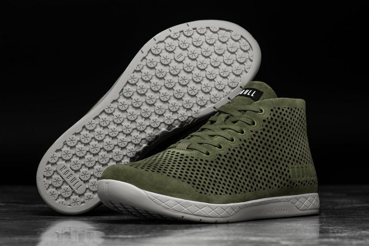 Basket Nobull Suede Mid Trainer Femme Vert Olive | QY4193705