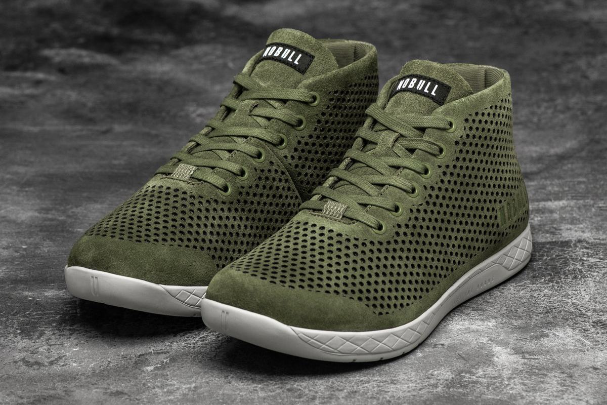 Basket Nobull Suede Mid Trainer Femme Vert Olive | QY4193705