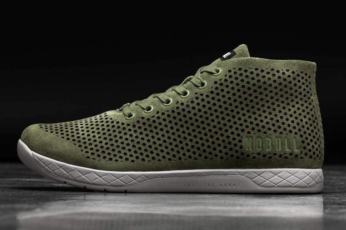 Basket Nobull Suede Mid Trainer Femme Vert Olive | QY4193705