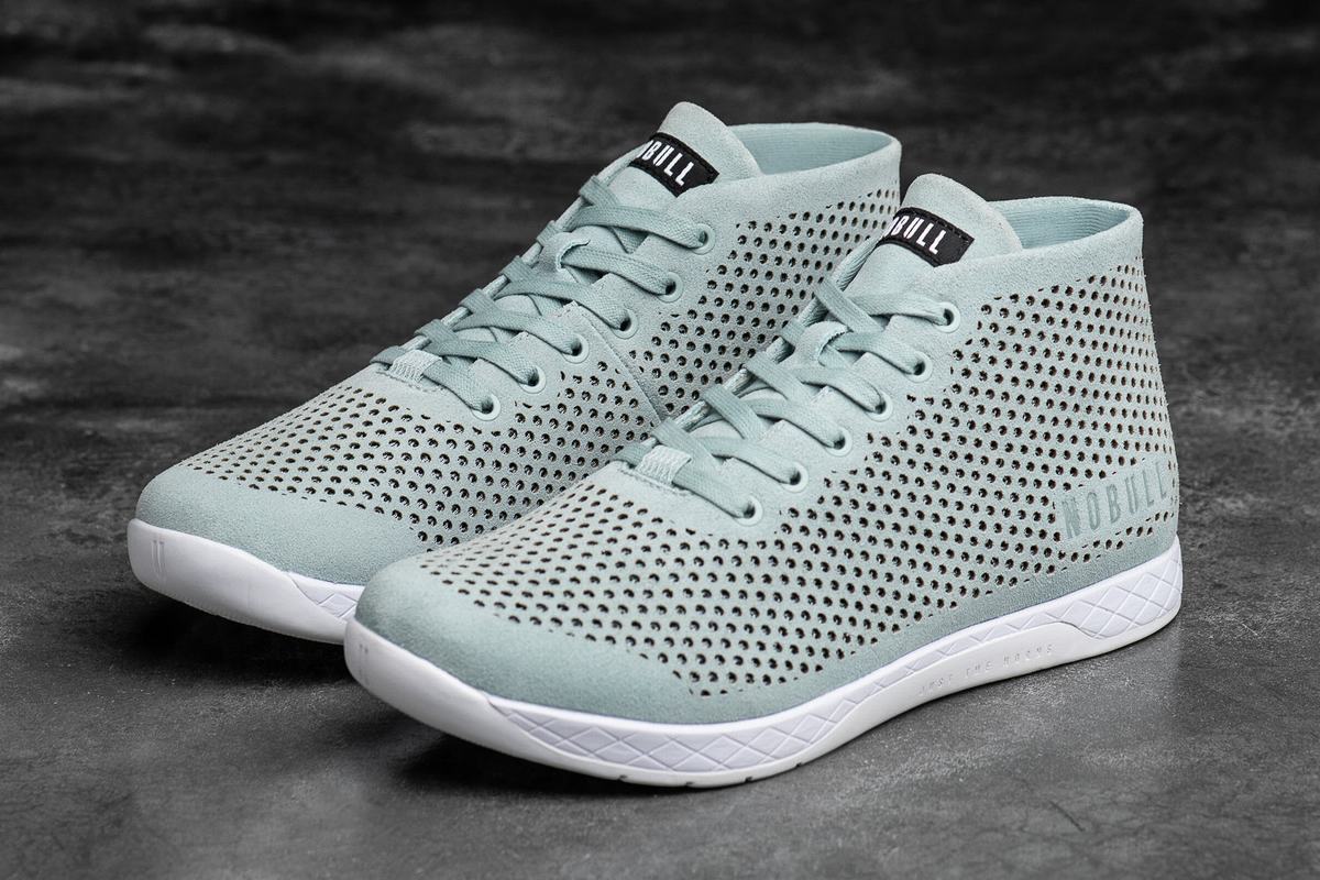 Basket Nobull Suede Mid Trainer Femme Vert | WN3571846