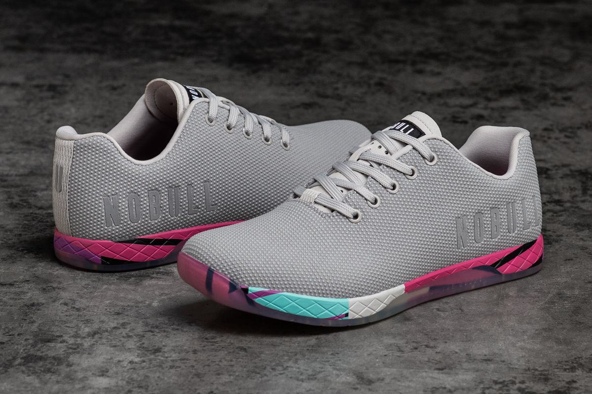 Basket Nobull Superfabric Arctic Trainer Femme Grise Rose | DH2403765