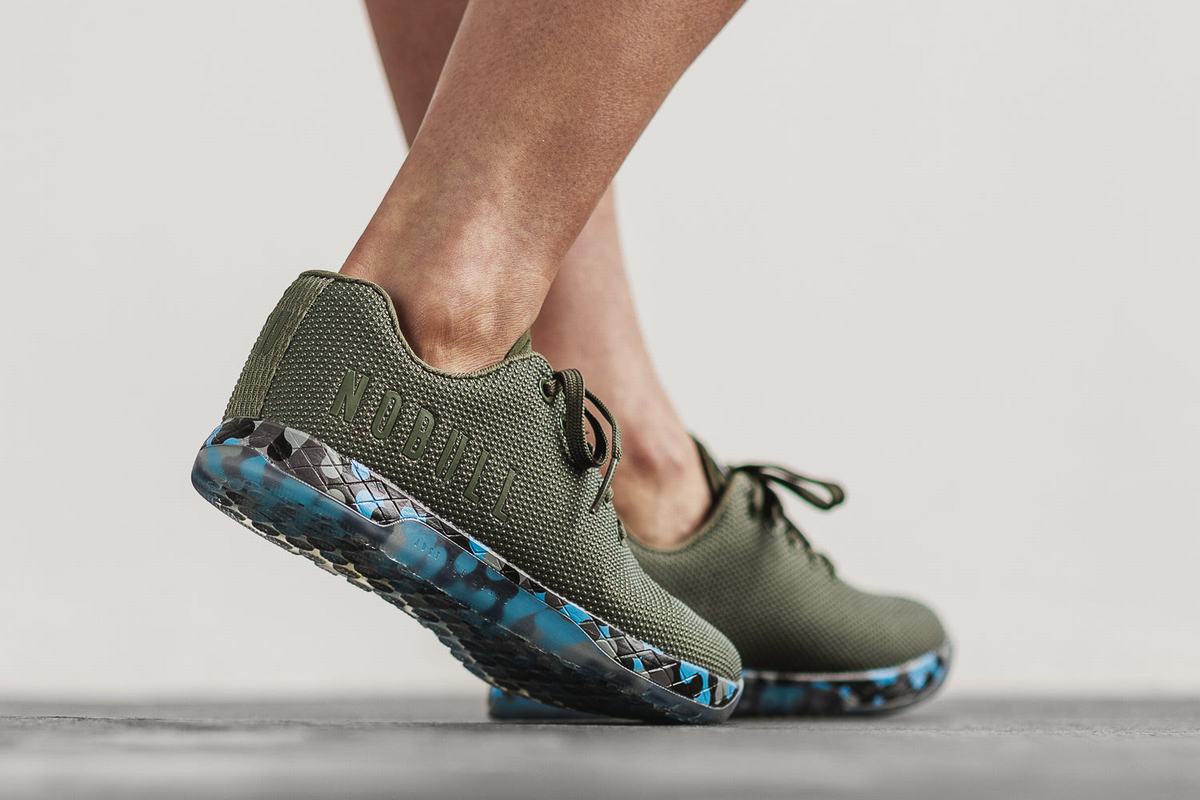 Basket Nobull Superfabric Army Trainer Femme Vert Olive Bleu | ZB2917846
