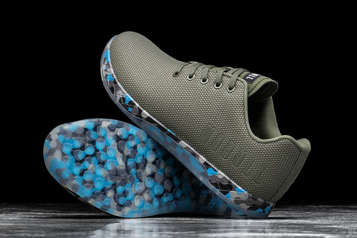 Basket Nobull Superfabric Army Trainer Femme Vert Olive Bleu | ZB2917846