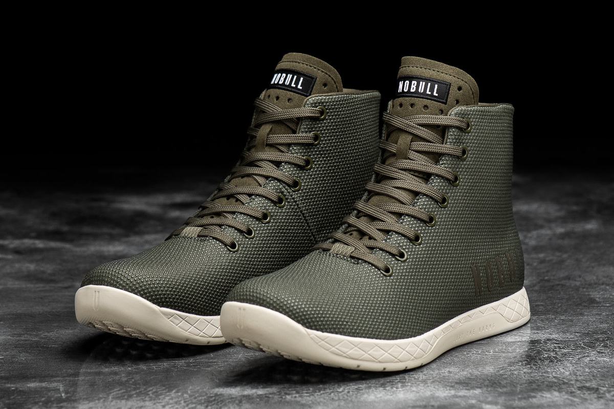 Basket Nobull Superfabric High-Top Army Trainer Homme Blanche | UF3497102