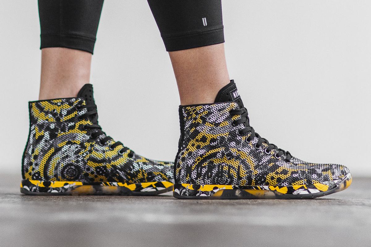 Basket Nobull Superfabric High-Top Artists For Humanity Trainer Femme Noir Jaune | PE9758603