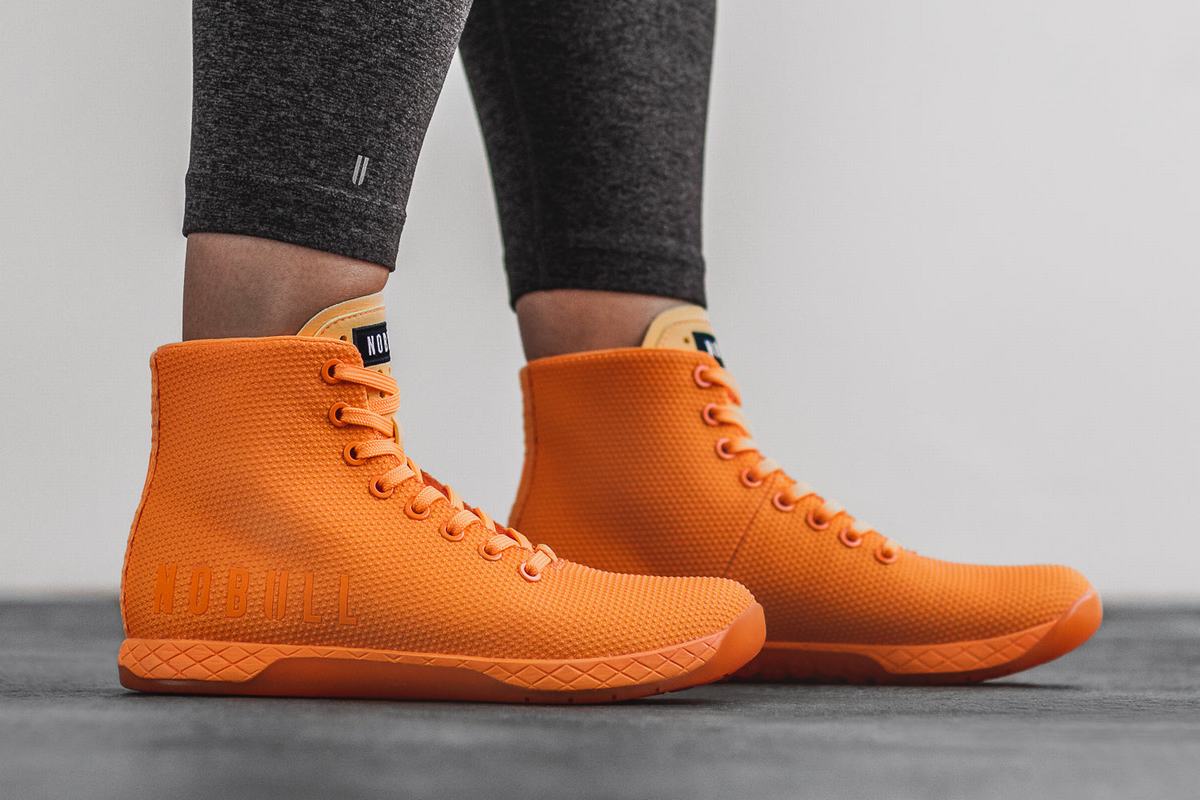 Basket Nobull Superfabric High-Top Neon Trainer Femme Orange | LA9107354