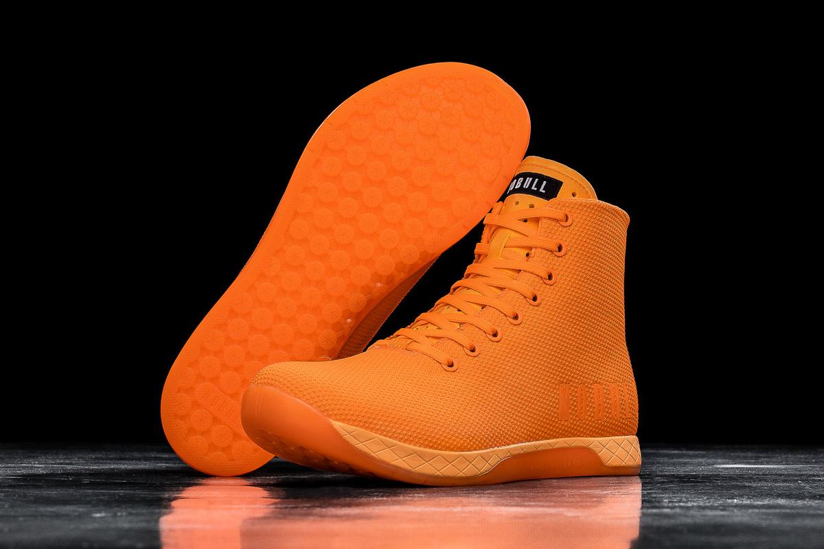 Basket Nobull Superfabric High-Top Neon Trainer Femme Orange | LA9107354
