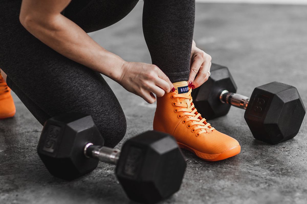 Basket Nobull Superfabric High-Top Neon Trainer Femme Orange | LA9107354