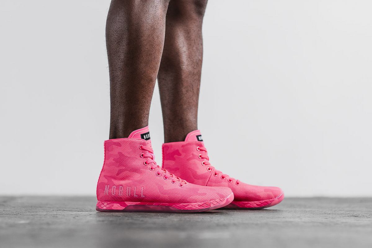 Basket Nobull Superfabric High-Top Neon Trainer Homme Rose Camouflage | NR8523907