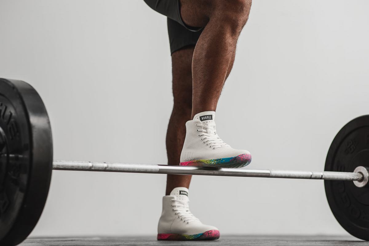 Basket Nobull Superfabric High-Top Neon Trainer Homme Blanche | PN0693147