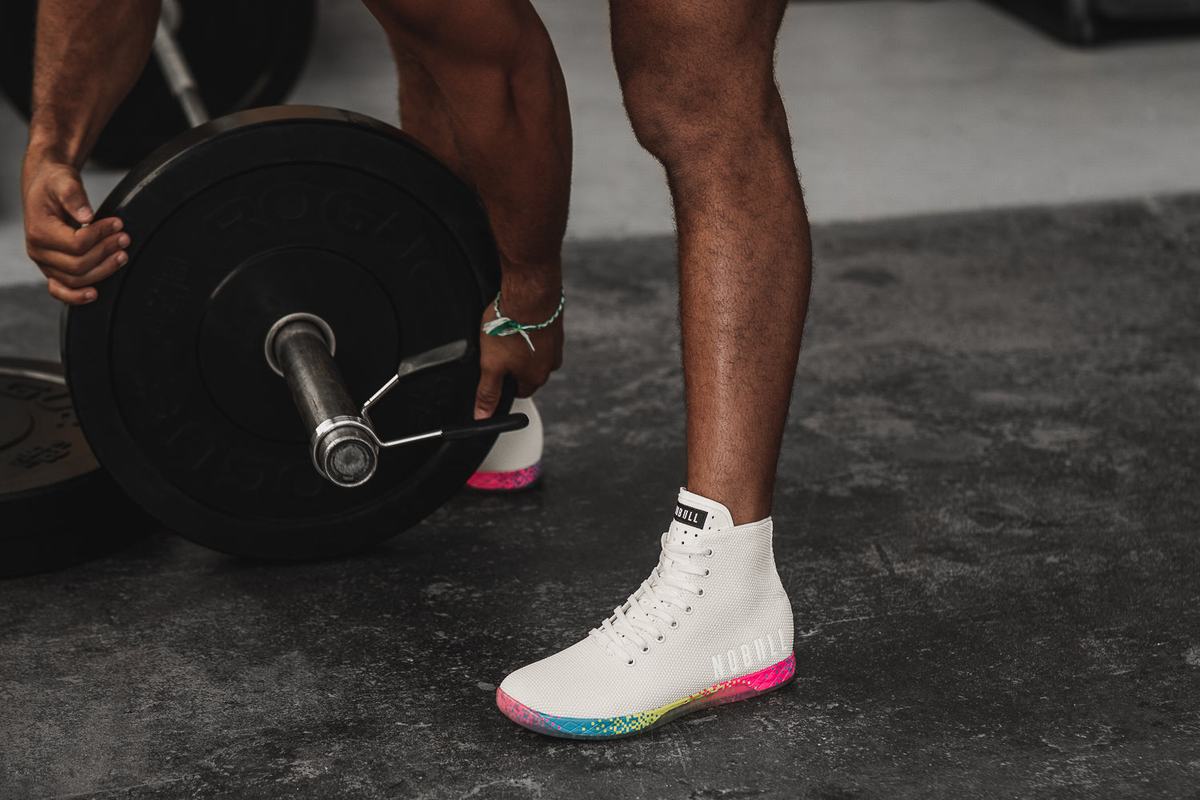 Basket Nobull Superfabric High-Top Neon Trainer Homme Blanche | PN0693147