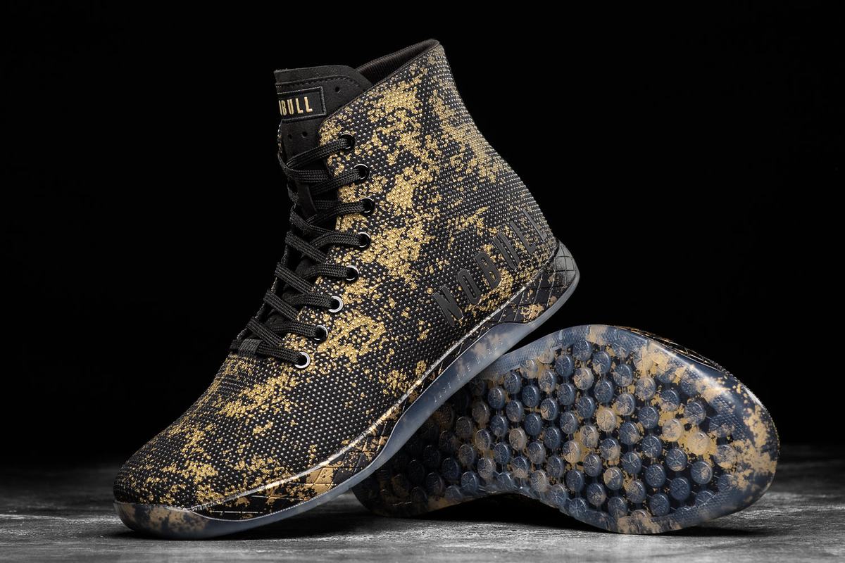 Basket Nobull Superfabric High-Top Pride Trainer Homme Doré Noir | VU7102456
