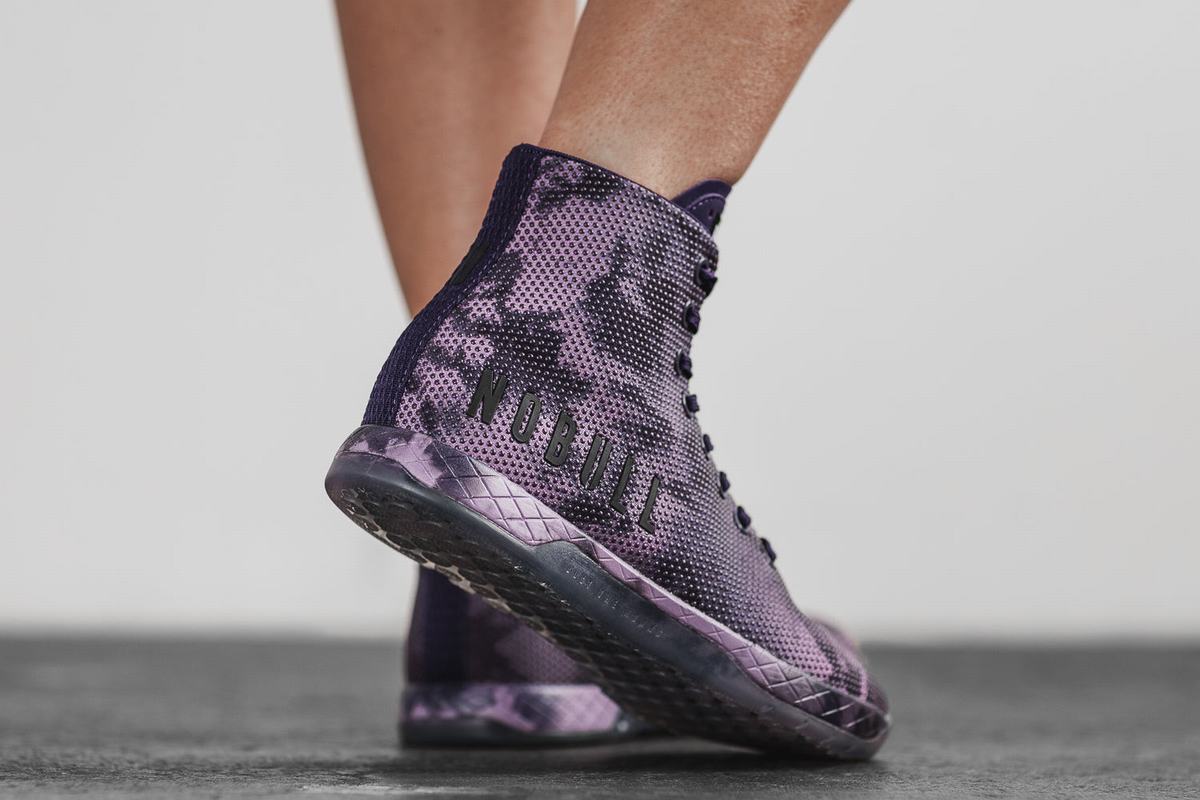 Basket Nobull Superfabric High-Top Tie-Dye Trainer Femme Violette Foncé | QZ9524683
