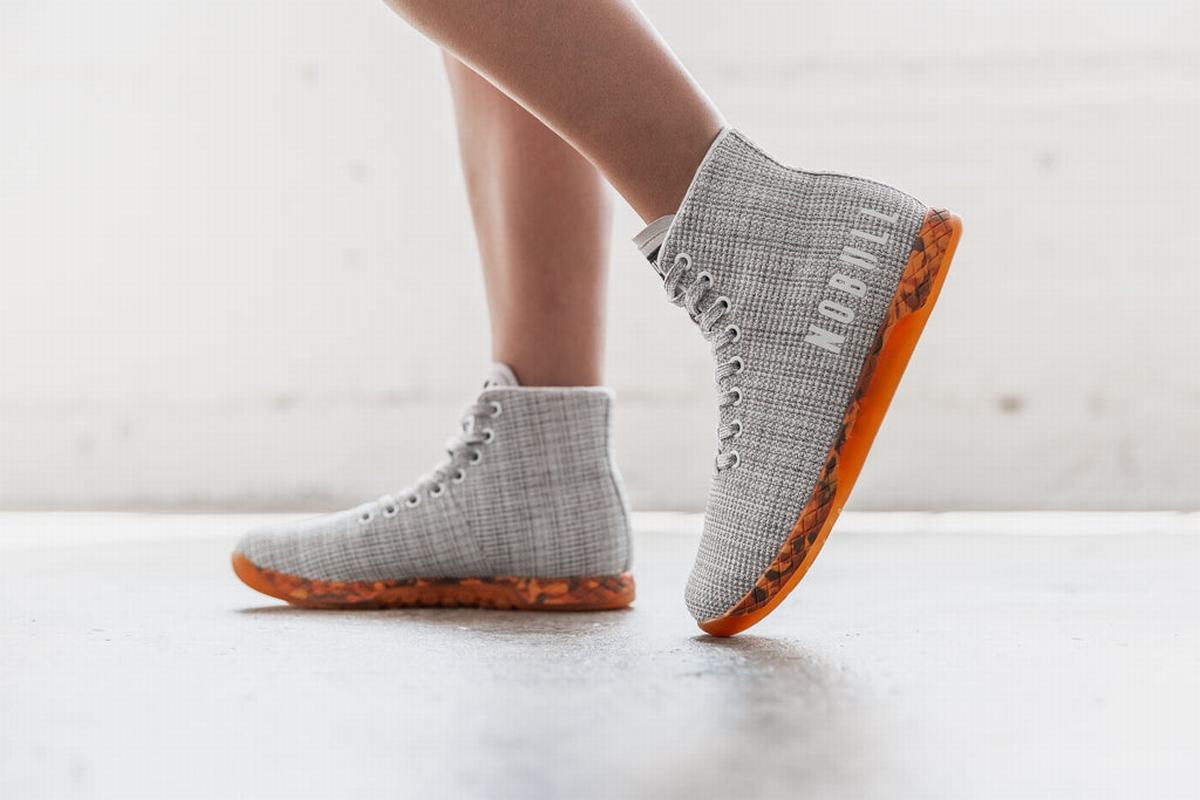 Basket Nobull Superfabric High-Top Trainer Femme Blanche Orange | FN7142596