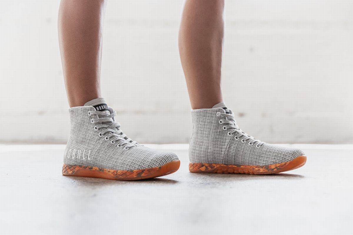 Basket Nobull Superfabric High-Top Trainer Femme Blanche Orange | FN7142596