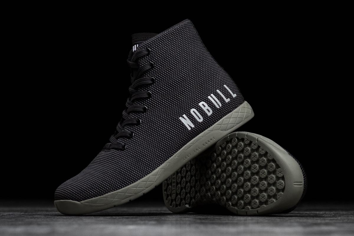 Basket Nobull Superfabric High-Top Trainer Femme Noir Vert Foncé | TO9862475