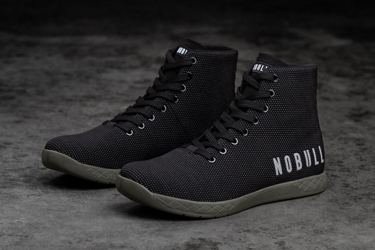 Basket Nobull Superfabric High-Top Trainer Femme Noir Vert Foncé | TO9862475
