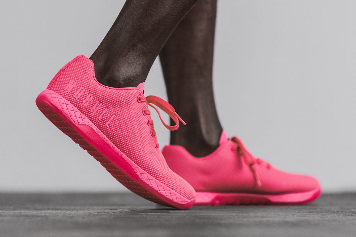 Basket Nobull Superfabric Neon Trainer Homme Rose | NG6180397
