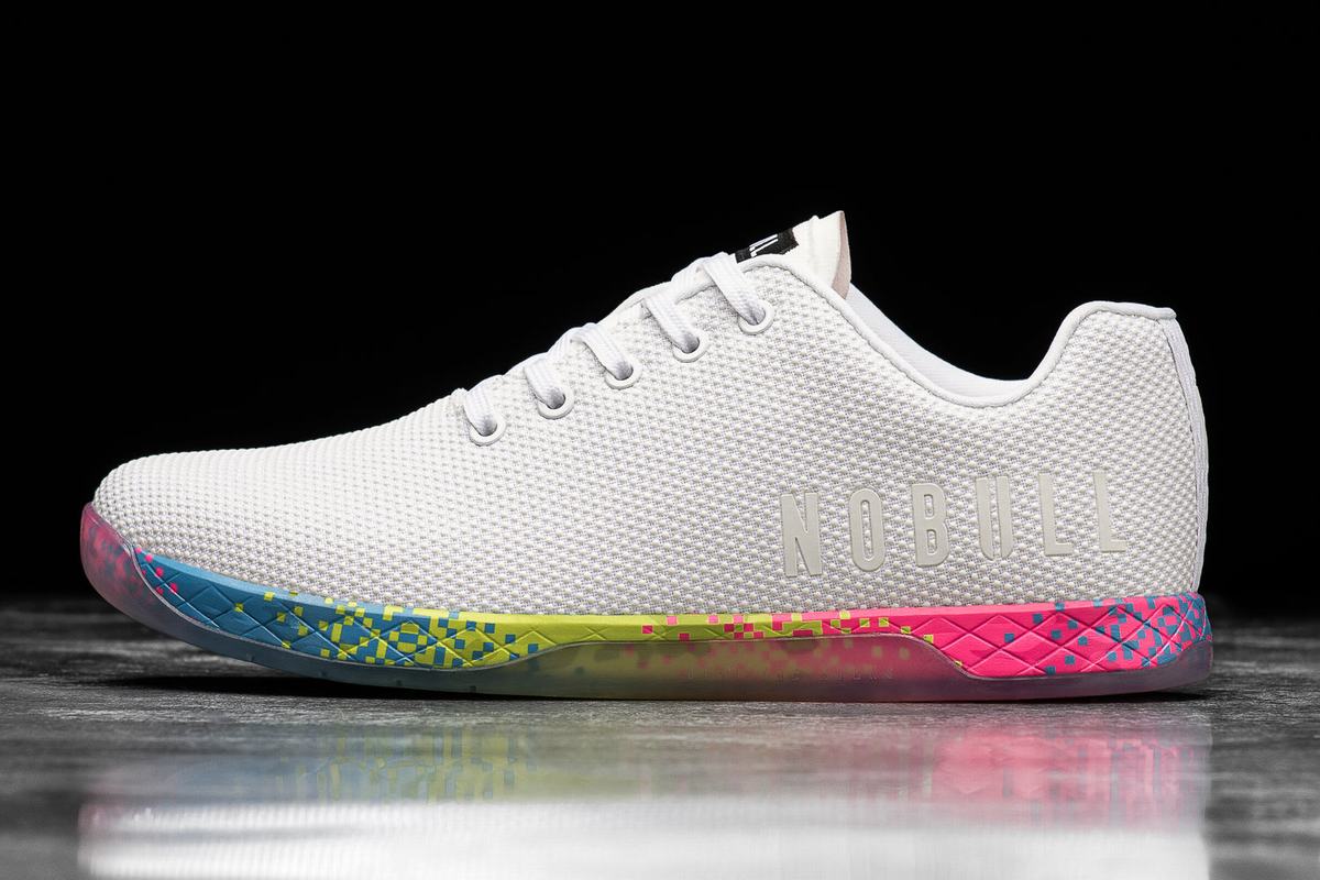 Basket Nobull Superfabric Neon Trainer Homme Blanche | ZC7640183