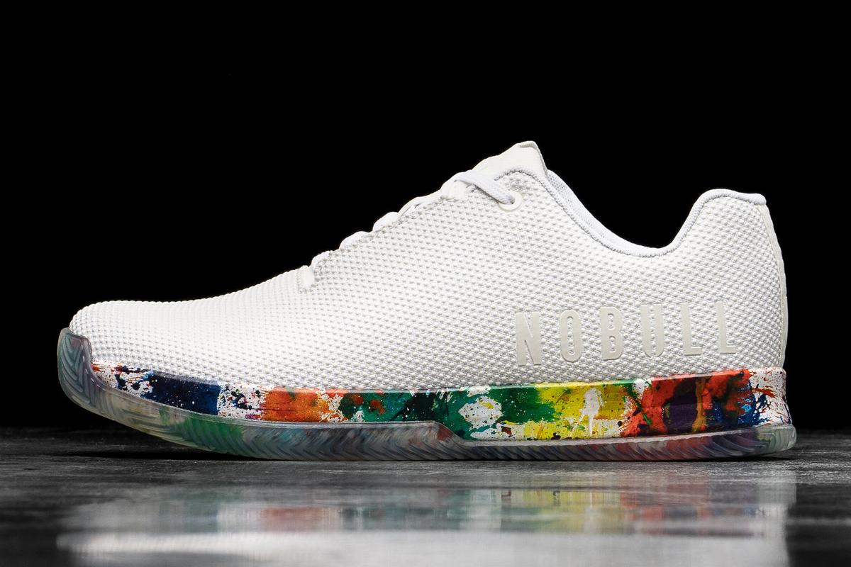 Basket Nobull Superfabric Pride Art Work Court Trainer Homme Blanche | GU9216730