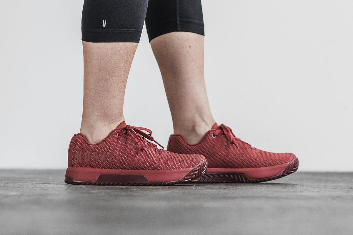 Basket Nobull Superfabric Trainer Femme Rouge Foncé | BK1689207
